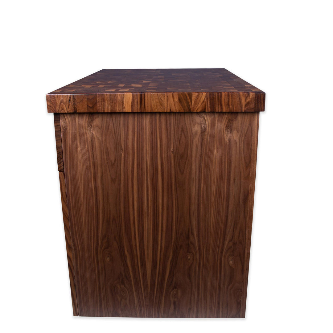 Kurouto Mobile Kitchen Island Cabinet-- 2 inch thick end grain Walnut top