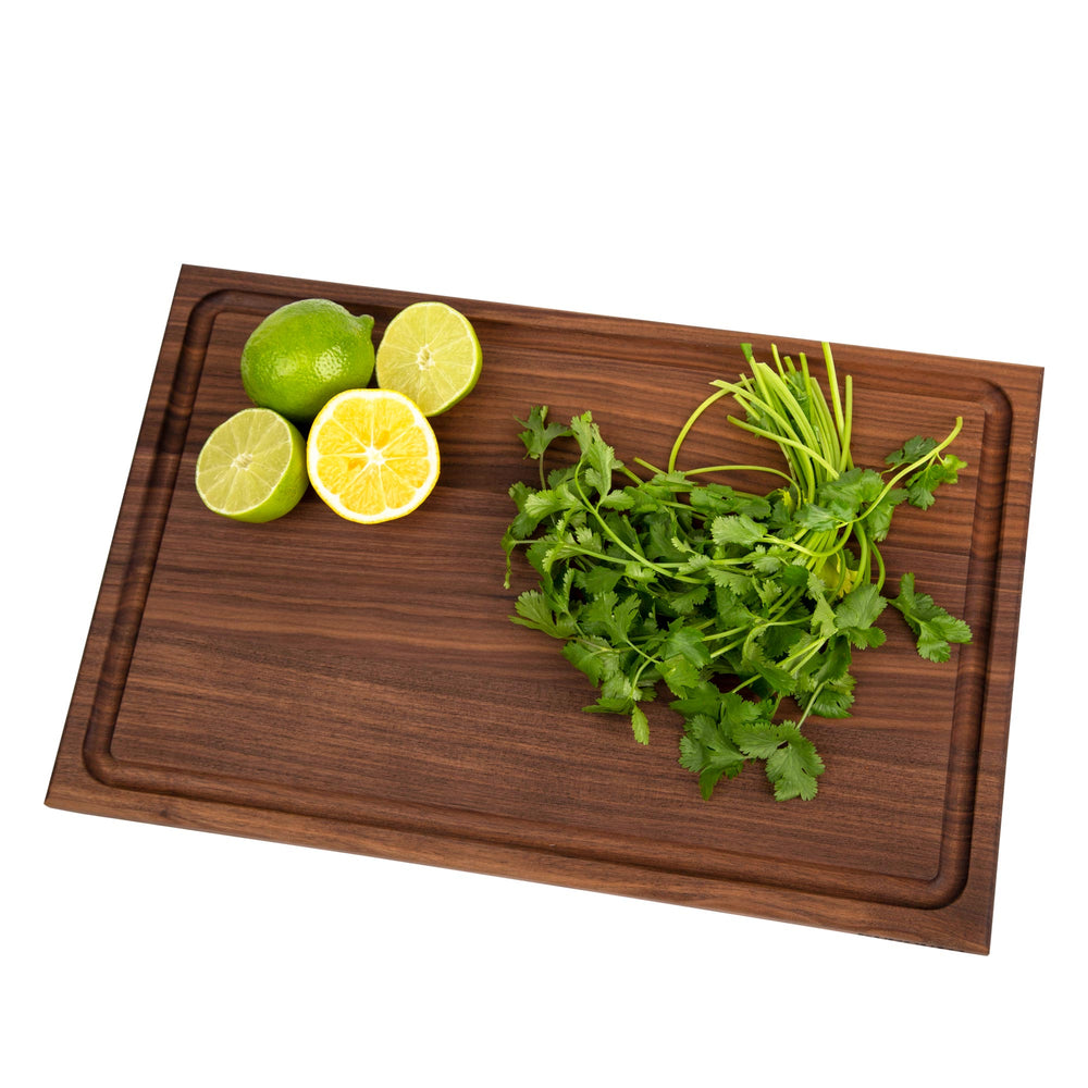 Edge Grain Walnut Cutting Board with Juice Groove (17 x 11 x .75 Inches)