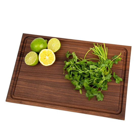 Edge Grain Walnut Cutting Board with Juice Groove (17 x 11 x .75 Inches)
