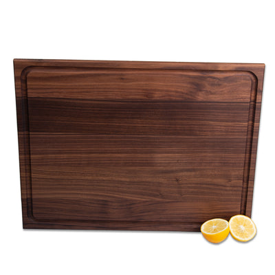 Edge Grain Walnut Cutting Board with Juice Groove (20 x 15 x .75 Inches)