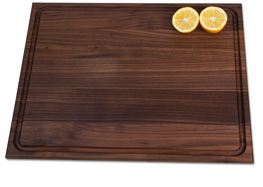 Edge Grain Walnut Cutting Board with Juice Groove (20 x 15 x .75 Inches)