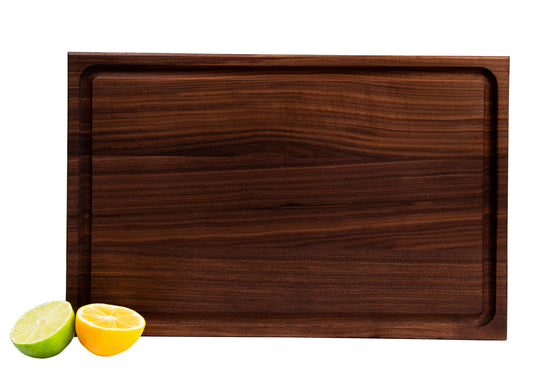 Edge Grain Walnut Cutting Board with Juice Groove (17 x 11 x .75 Inches)