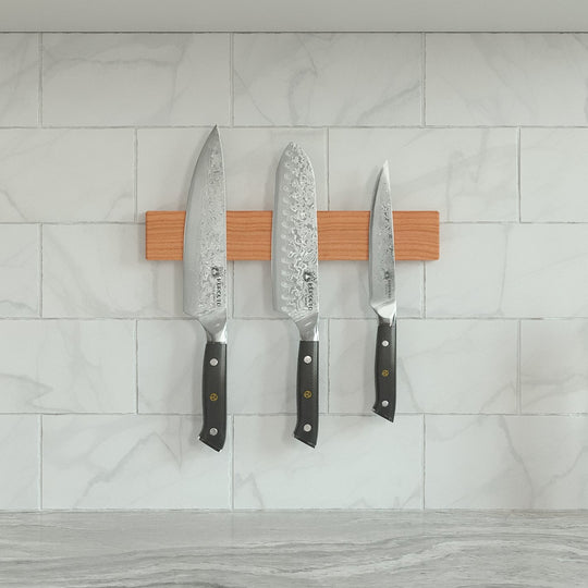Kurouto Kitchenware Cherry Magnetic Knife Block -12 Inch -Made in the USA