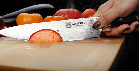 8-inch VG10 Chef's Knife- 66 layers of High Carbon Damscus Stainless Steel Cladding—Kintaro Series—Kurouto Kitchenware