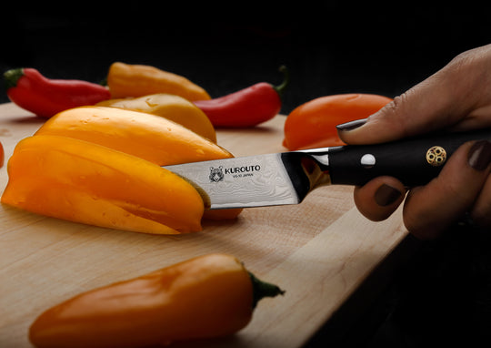 5-inch VG10 Utility Knife- 66 layers of High Carbon Damascus Stainless Steel Cladding—Kintaro Series—Kurouto Kitchenware