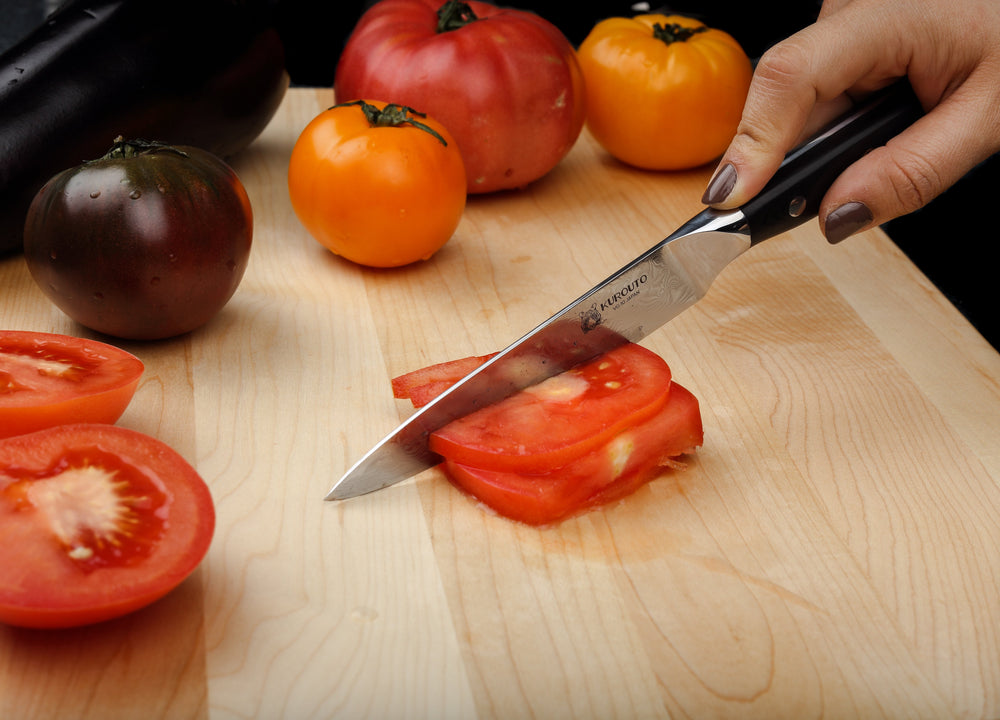 5-inch VG10 Utility Knife- 66 layers of High Carbon Damascus Stainless Steel Cladding—Kintaro Series—Kurouto Kitchenware