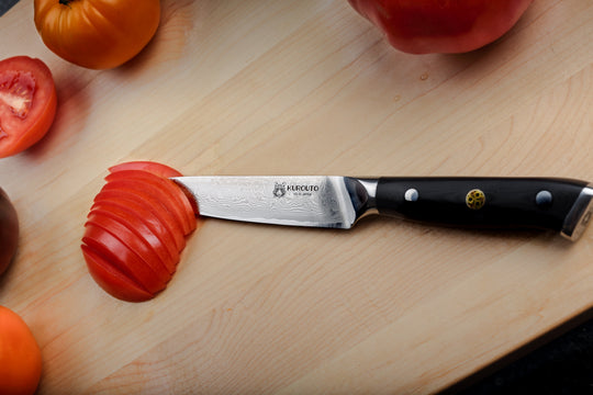 5-inch VG10 Utility Knife- 66 layers of High Carbon Damascus Stainless Steel Cladding—Kintaro Series—Kurouto Kitchenware