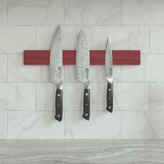 Kurouto Kitchenware Purpleheart Magnetic Knife Block -16 Inch -Made in the USA