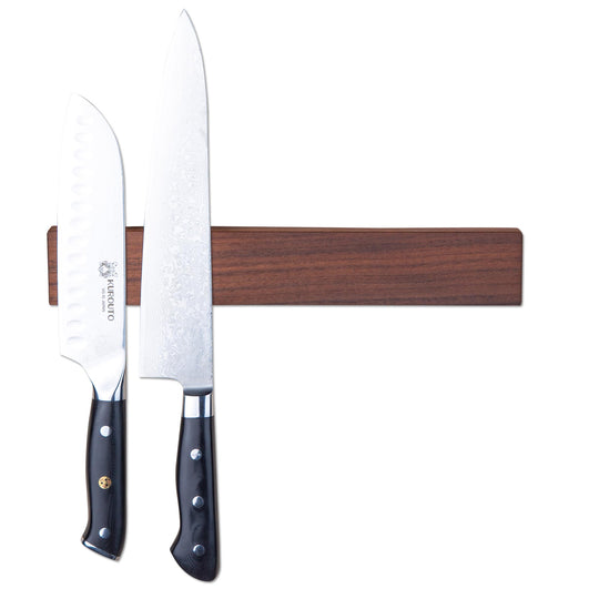 Kurouto Kitchenware Walnut Magnetic Knife Block -12 Inch -Made in the USA