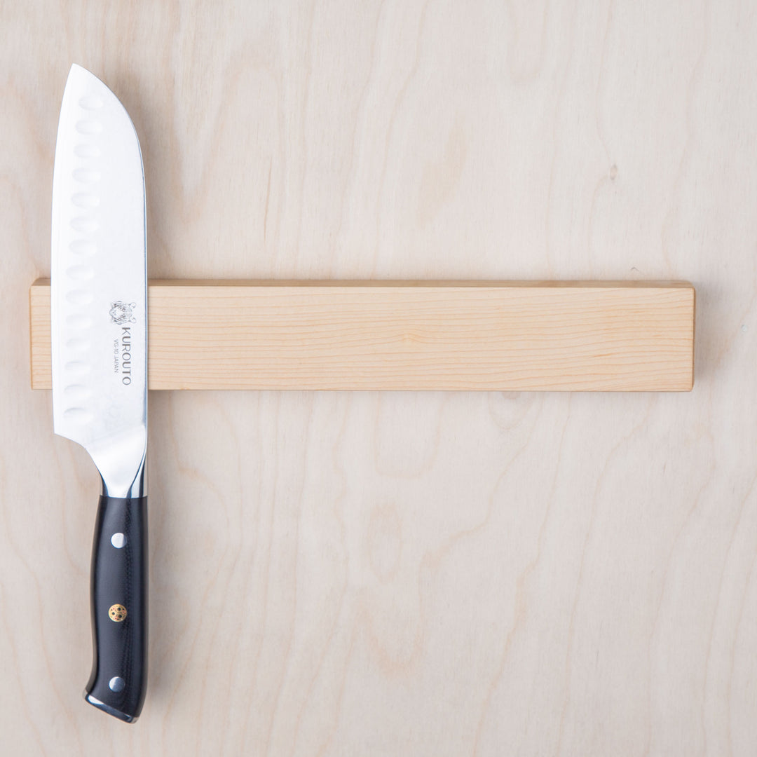 Kurouto Kitchenware Maple Magnetic Knife Block- 12 Inch -Made in the USA