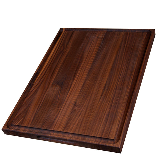 Walnut Edge Grain Butcher Block with Juice Groove and Integrated Handles (24 x 18 x 1.5 Inches)