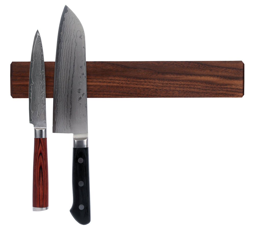 Kurouto Kitchenware Walnut Magnetic Knife Block -12 Inch -Made in the USA