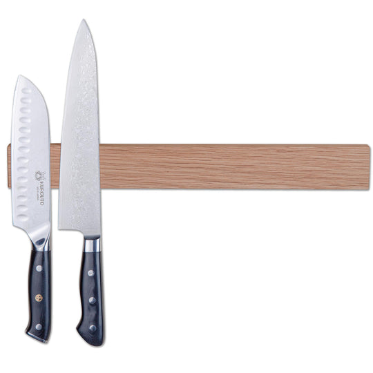 Kurouto Kitchenware White Oak Magnetic Knife Block -16 Inch -Made in the USA