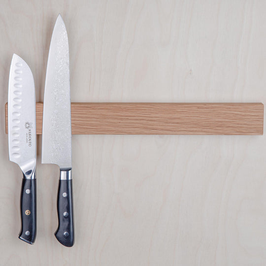Kurouto Kitchenware White Oak Magnetic Knife Block -16 Inch -Made in the USA