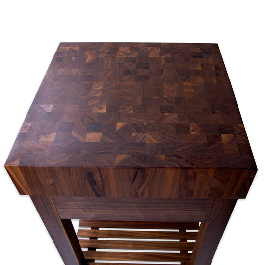 Walnut Butcher Block Island - 5 Inch thick End Grain Top - Walnut Base