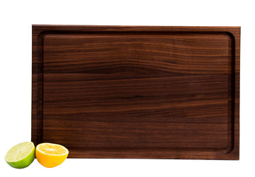 Edge Grain Walnut Cutting Board with Juice Groove (17 x 11 x .75 Inches)