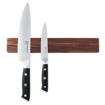 Kurouto Kitchenware Walnut Magnetic Knife Block -12 Inch -Made in the USA
