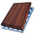 Walnut Edge Grain Butcher Block with Juice Groove and Integrated Handles (20 x 15 x 1.5 Inches)